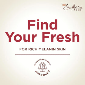 SheaMoisture deodorant next to a hand for clear size and portability benefit