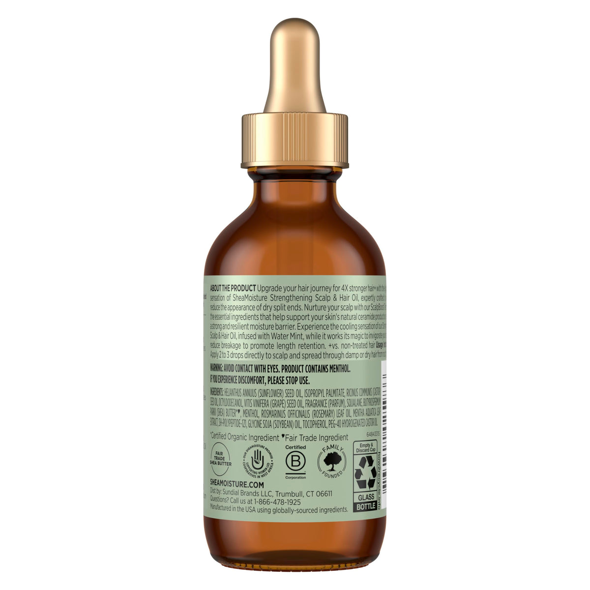 SheaMoisture dropper applying oil to scalp for targeted nourishment