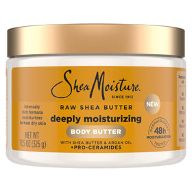 SheaMoisture front jar shot showing packaging and rich hydration benefits