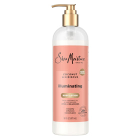 SheaMoisture front packaging 16 oz bottle showing label and pump for easy application