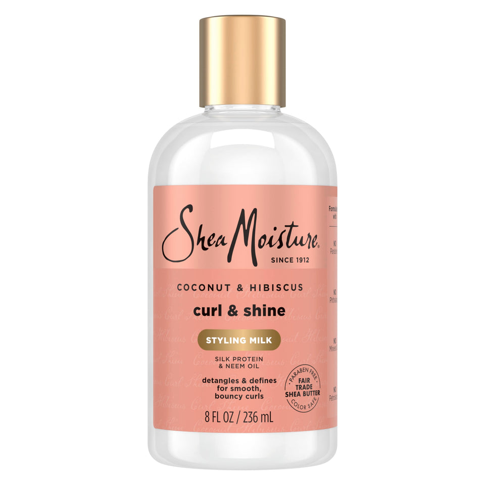 SheaMoisture front packaging showing coconut and hibiscus for clear product ID and appeal