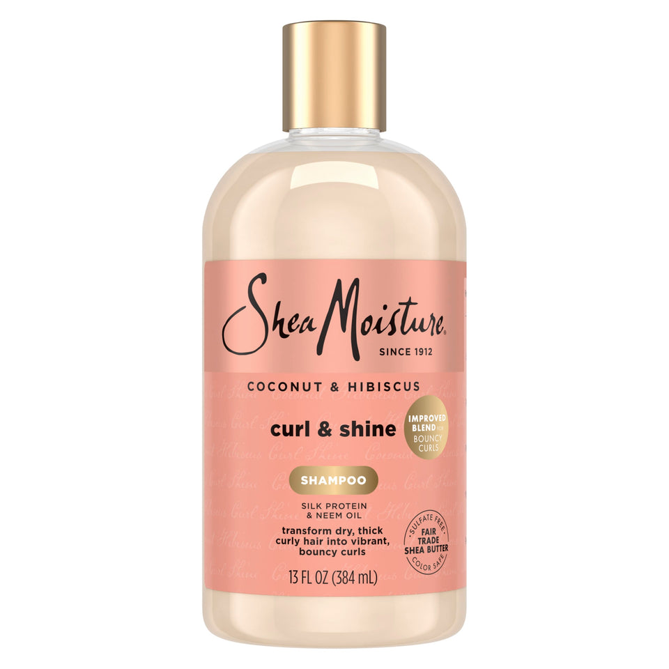 SheaMoisture front packaging showing coconut hibiscus and curl benefits