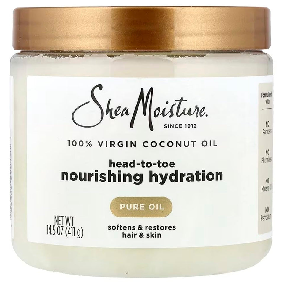 SheaMoisture front packaging showing product and hydration benefits