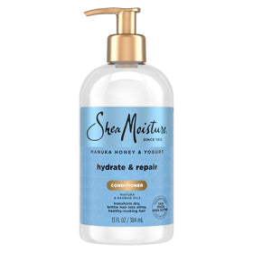 SheaMoisture front packaging showing Manuka Honey and Yogurt benefits