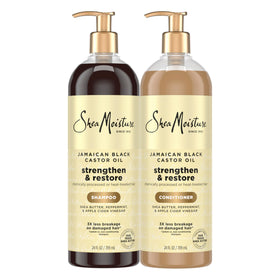 Shea Moisture front packaging showing 2-pack bottles and benefits