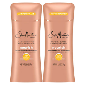 SheaMoisture front packaging showing the moisturizing antiperspirant benefits