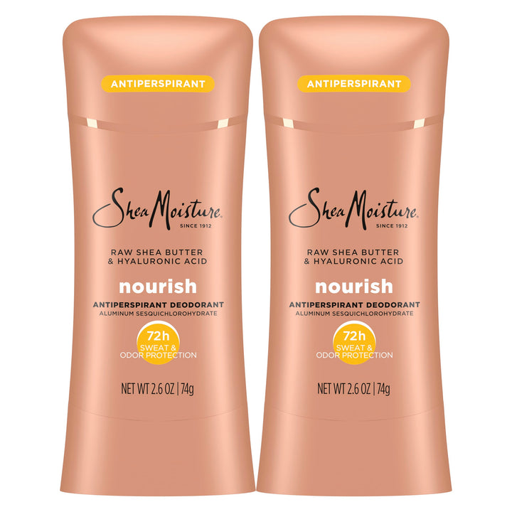 SheaMoisture front packaging showing the moisturizing antiperspirant benefits