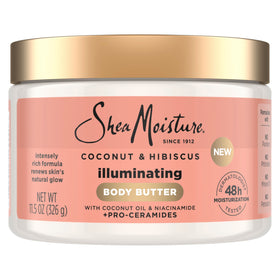 SheaMoisture jar front view showing product name and glowing skin benefit