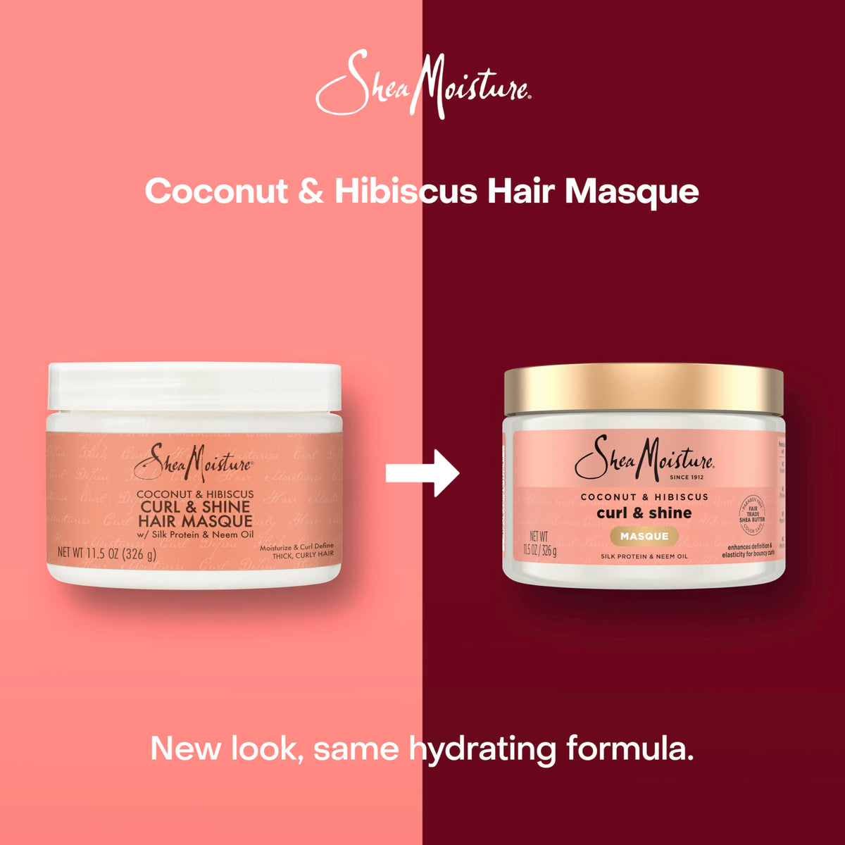 SheaMoisture ingredients coconut and hibiscus highlighting natural nourishment