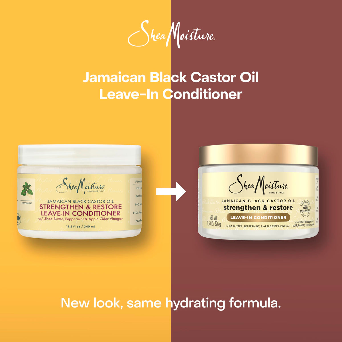 Shea Moisture ingredient panel highlighting castor oil and shea