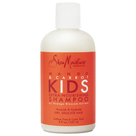 Shea Moisture front bottle view showing kid shampoo and easy use