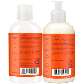 Shea Moisture bottle poured into hand demonstrating product consistency and easy use