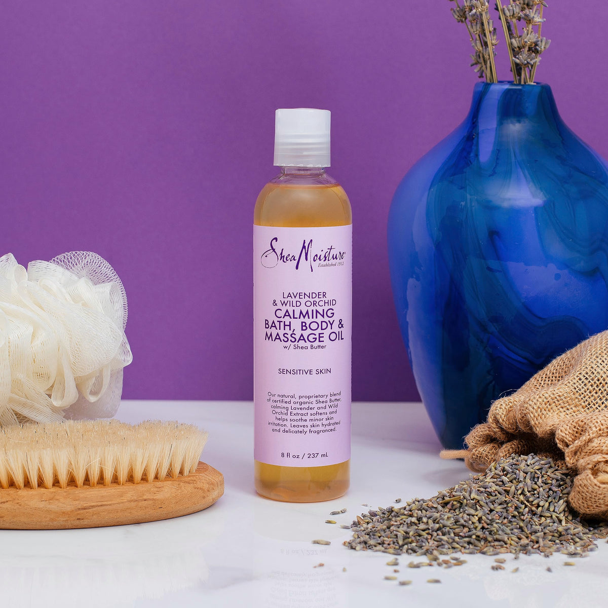 SheaMoisture oil pouring texture illustrating smooth moisturizing glide