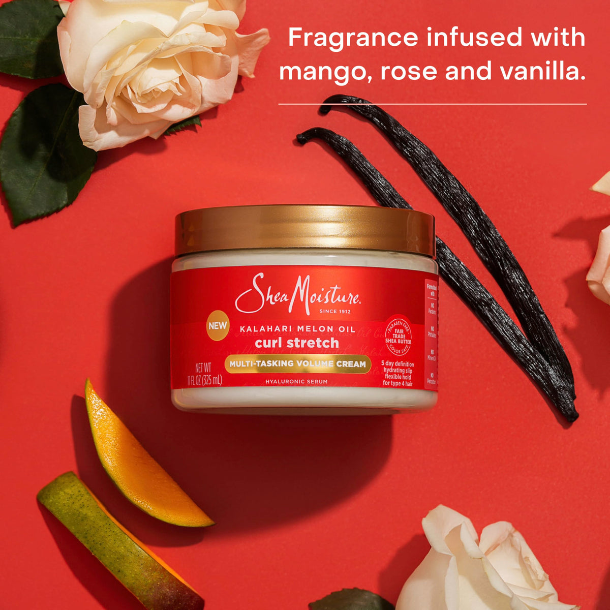 SheaMoisture lifestyle beach scene evoking tropical mango scent
