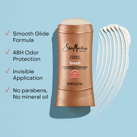 SheaMoisture woman applying deodorant showing gentle protection benefit