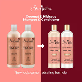 SheaMoisture lifestyle image woman with bouncy curls showcasing shine and bounce