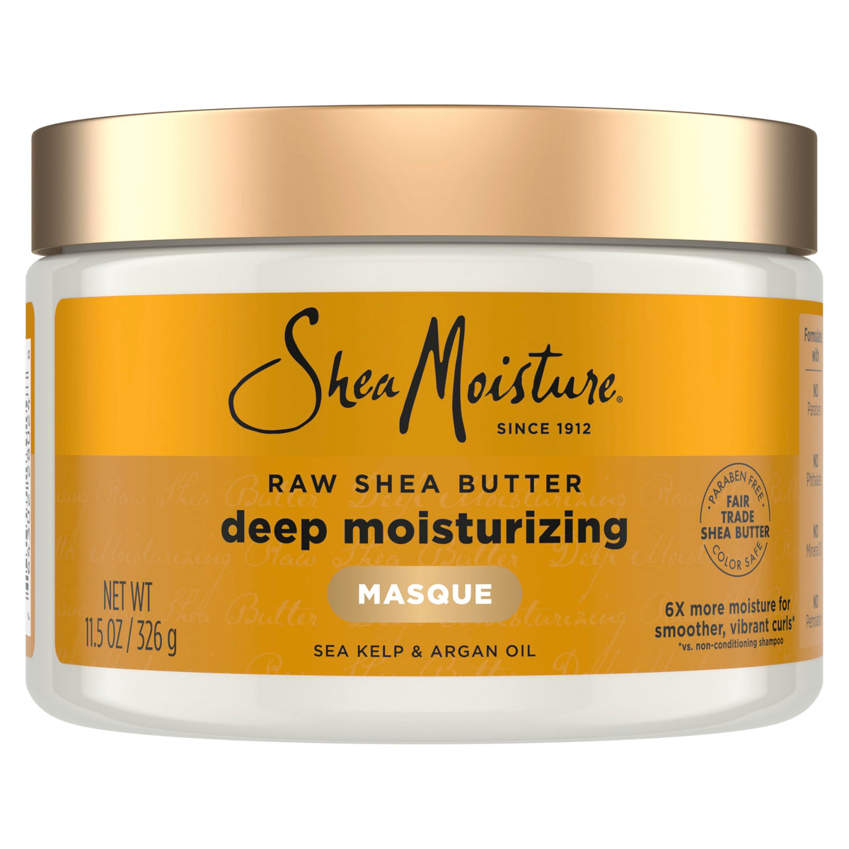 SheaMoisture jar front view showing product label and size for clear identification and trust