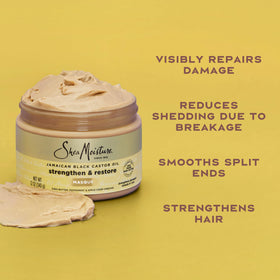SheaMoisture masque being applied in shower demonstrating easy use