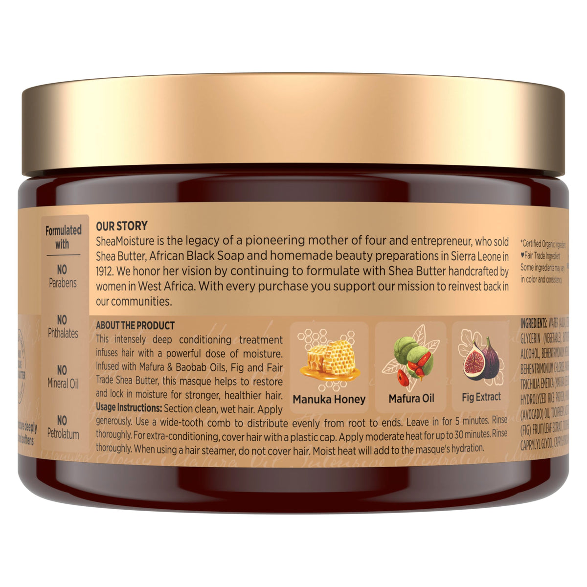 SheaMoisture open jar revealing thick cream texture for deep hydration