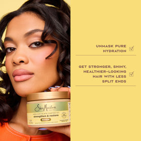 SheaMoisture before-and-after on curly hair showing improved softness