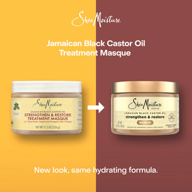 SheaMoisture open jar with scoop highlighting thick treatment consistency