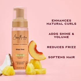 SheaMoisture mousse applied on curly hair for defined, bouncy results
