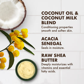 SheaMoisture bottle beside nighttime skincare items showing calming ritual benefit