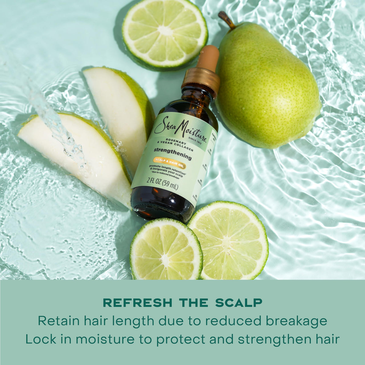 SheaMoisture oil texture pool highlighting lightweight absorption benefit