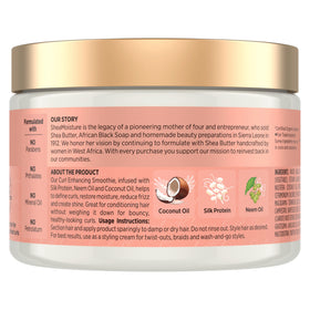 Shea Moisture jar open showing creamy texture and easy application