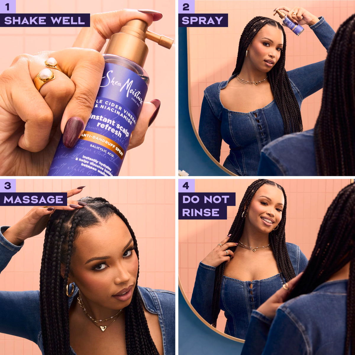 SheaMoisture bottle in use after workout offering quick itch relief