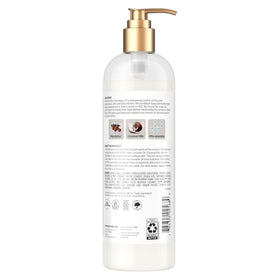 SheaMoisture pump dispensing lotion illustrating easy, controlled application and convenience