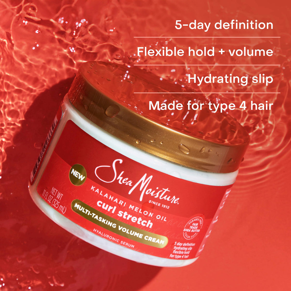 SheaMoisture hand applying cream demonstrating easy detangling