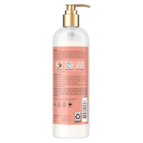 SheaMoisture pump dispense closeup demonstrating controlled, mess-free lotion release