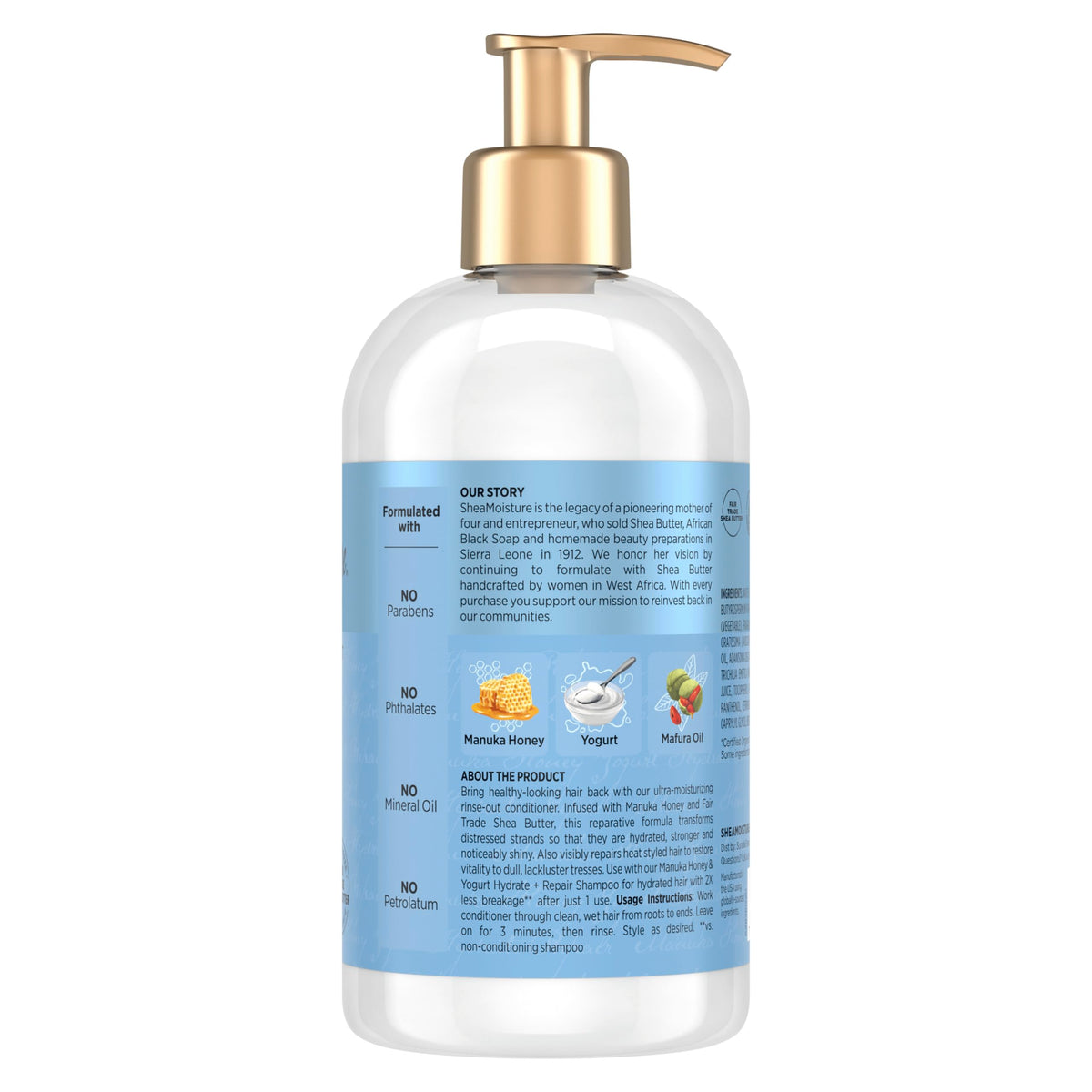 SheaMoisture pump dispenser detail for easy bathroom use