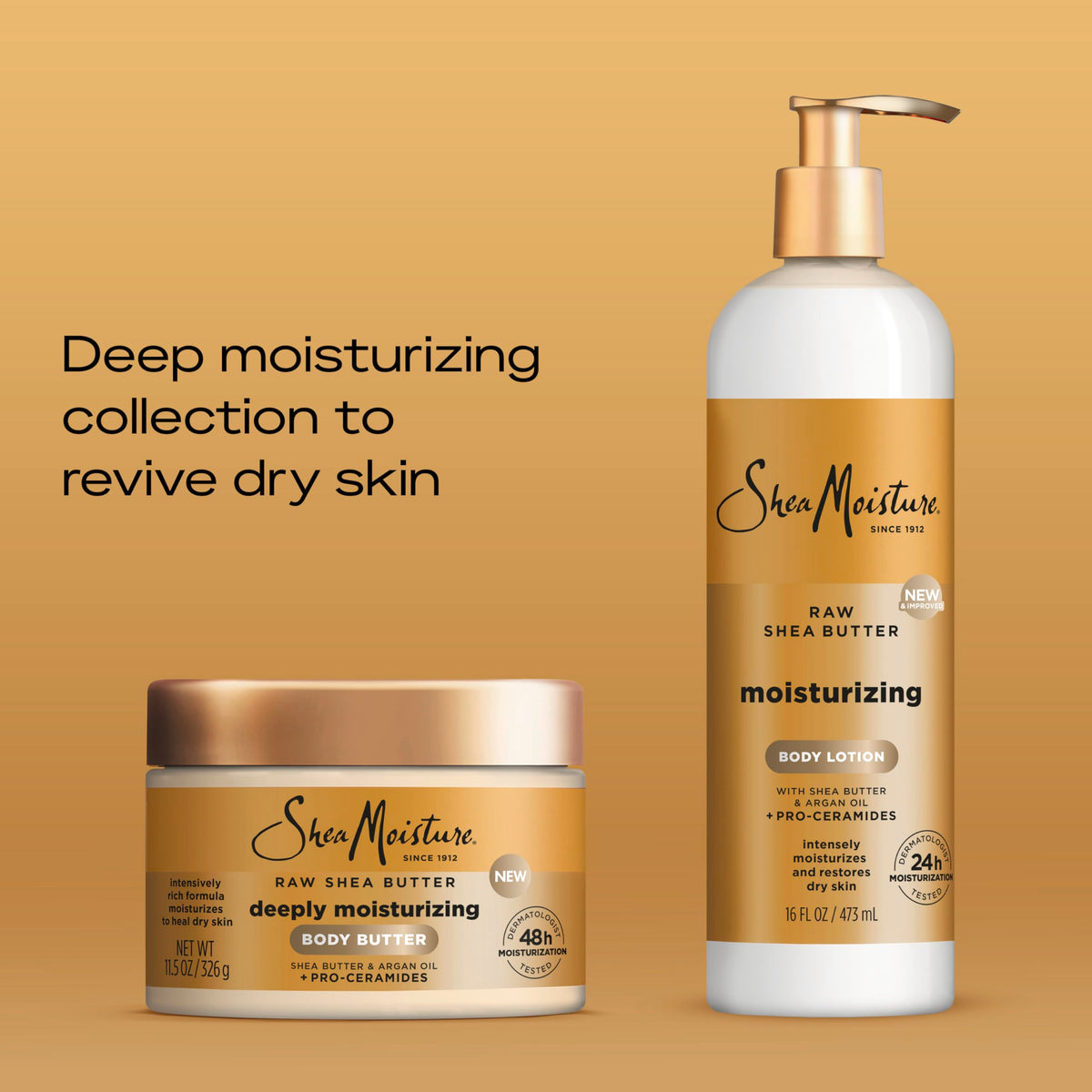 SheaMoisture pump dispensing lotion illustrating quick, mess‑free application