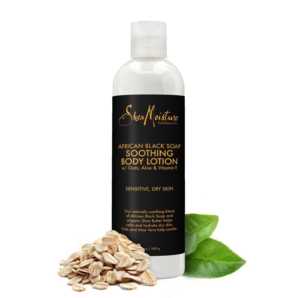 SheaMoisture dispensing lotion texture illustrating fast absorbency