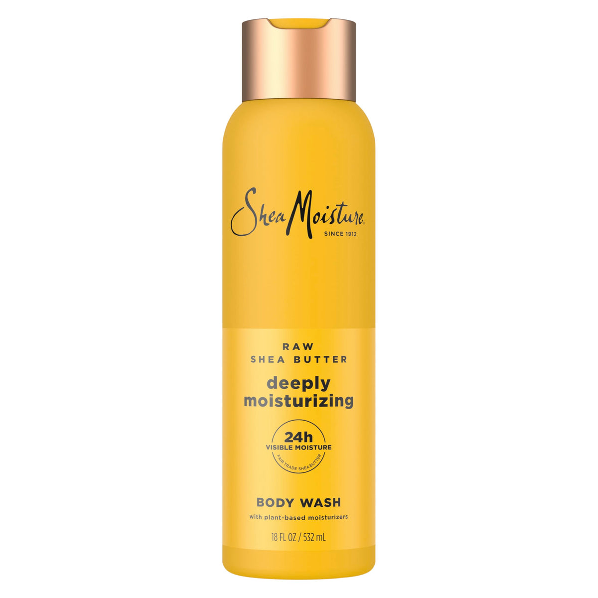 SheaMoisture front bottle shot showing packaging and moisturizing benefits