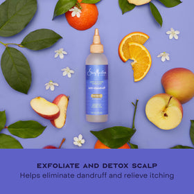 SheaMoisture scalp massage demonstration promoting flake removal benefit