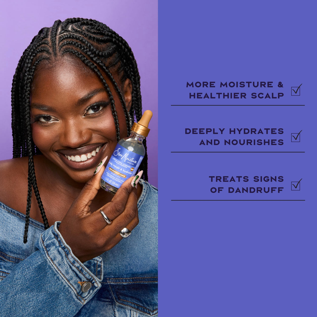 SheaMoisture serum texture close-up demonstrating lightweight, non-greasy consistency