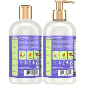 SheaMoisture shampoo pump closeup highlighting controlled dispensing and scalp relief