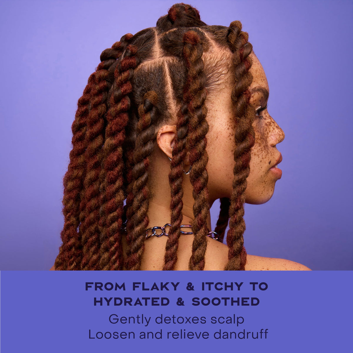 SheaMoisture product in shampoo routine showing buildup removal result