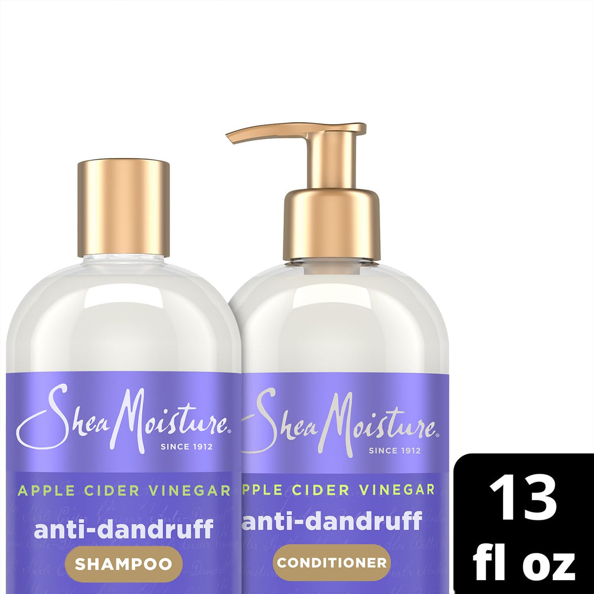 SheaMoisture bottles in hand showing 13 oz size and travel-friendly convenience