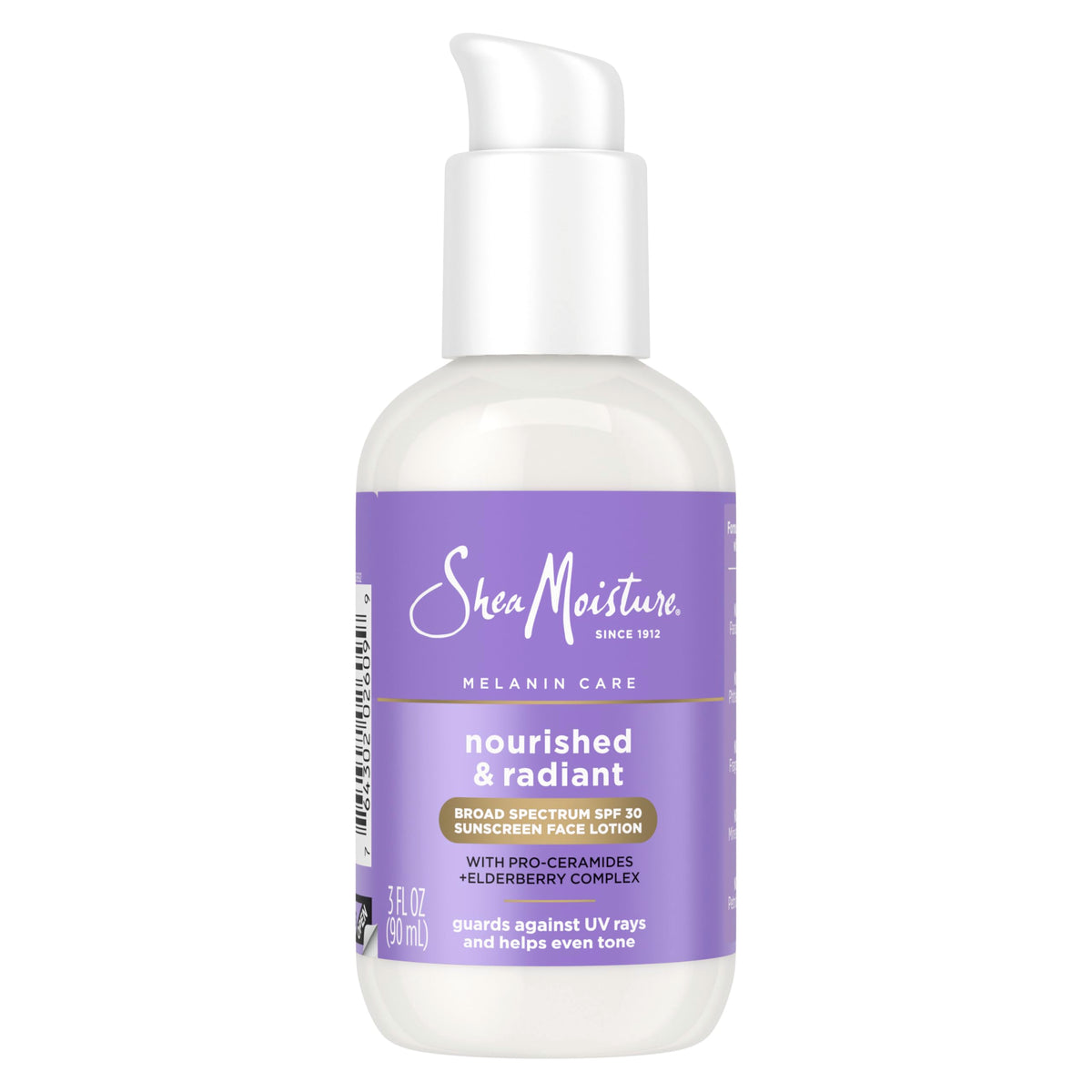 SheaMoisture front packaging showing SPF 30 face lotion and benefits