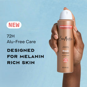 SheaMoisture aerosol nozzle spraying mist to show easy, even application benefit