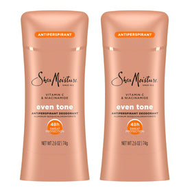 SheaMoisture front packaging showing 48H protection and even tone benefits