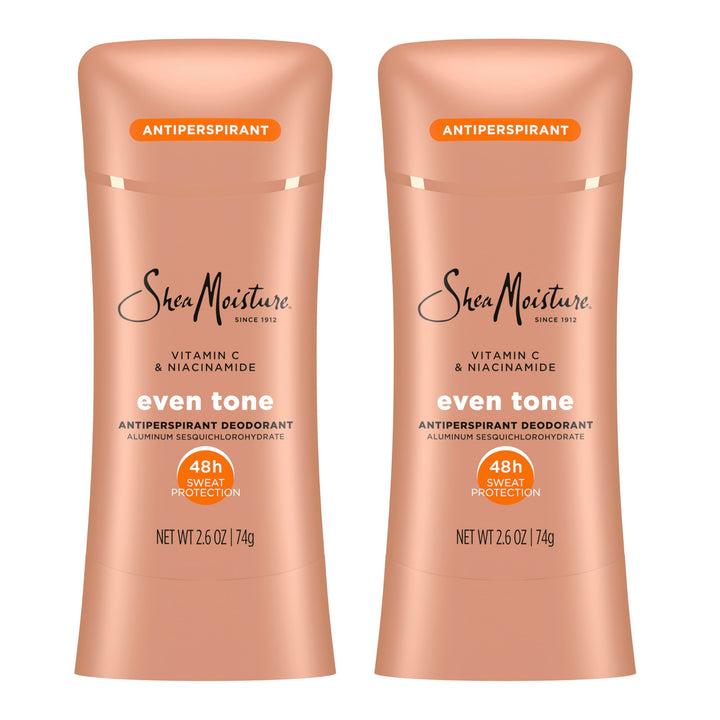 SheaMoisture front packaging showing 48H protection and even tone benefits
