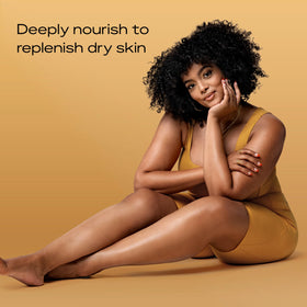 SheaMoisture lotion swatched on arm demonstrating fast absorption and hydration