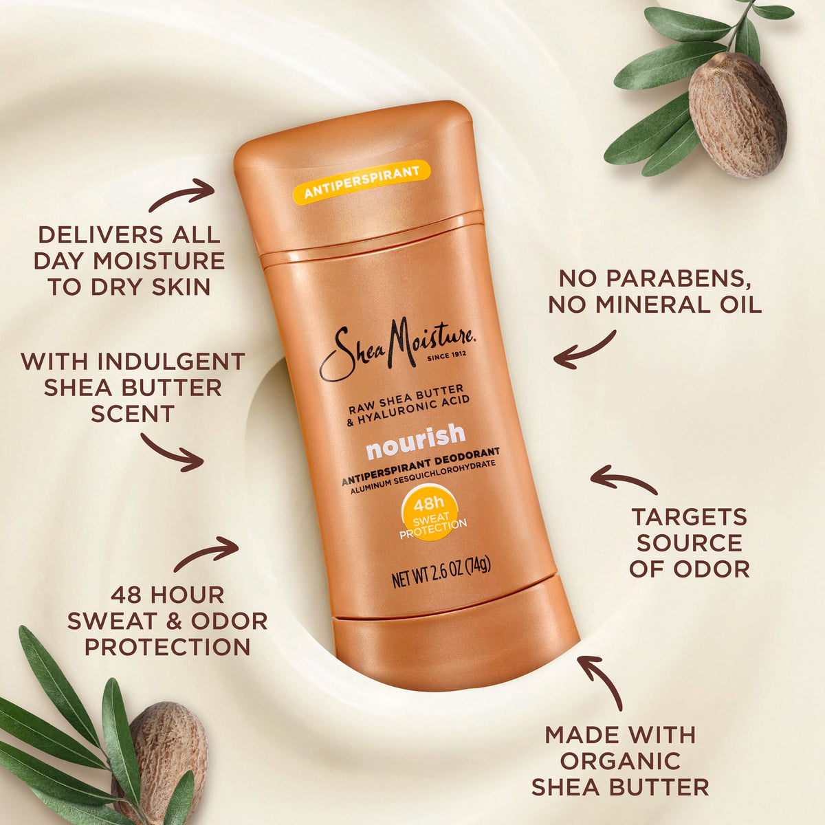 SheaMoisture two-count pack and sticks displayed for value and convenience