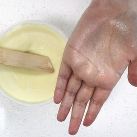 Sheanefit ingredient label close-up highlighting 100% shea butter purity