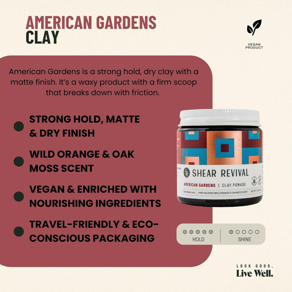 Shear Revival clay pomade open jar showing dry matte texture and clay particles for strong hold